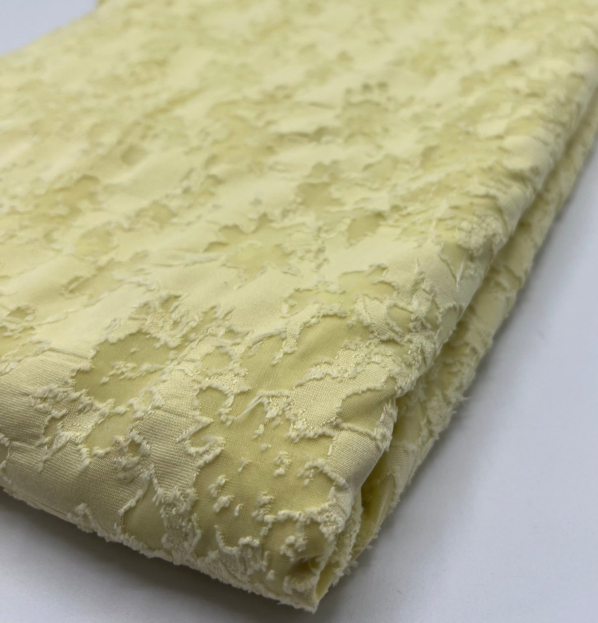 Lemon Burnout Textured Stretch Fabric 2 Way Stretch Fabric - T9 Fabrics