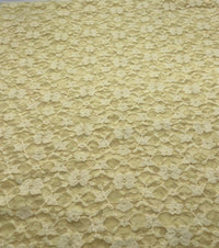 Lemon Floral Lace Fabric Stretch - T9 Fabrics