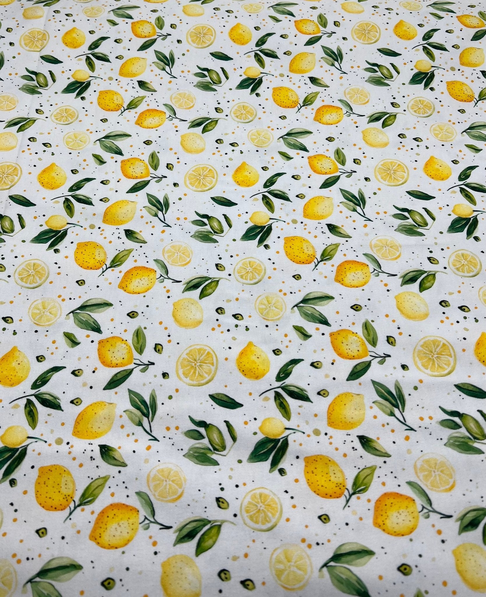 Lemons Print Cotton Stretch Jersey 200 GSM 95/5 Lycra 4 Way Stretch - T9 Fabrics