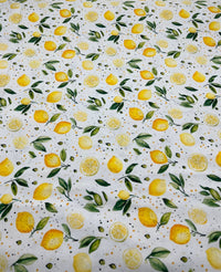 Lemons Print Cotton Stretch Jersey 200 GSM 95/5 Lycra 4 Way Stretch - T9 Fabrics