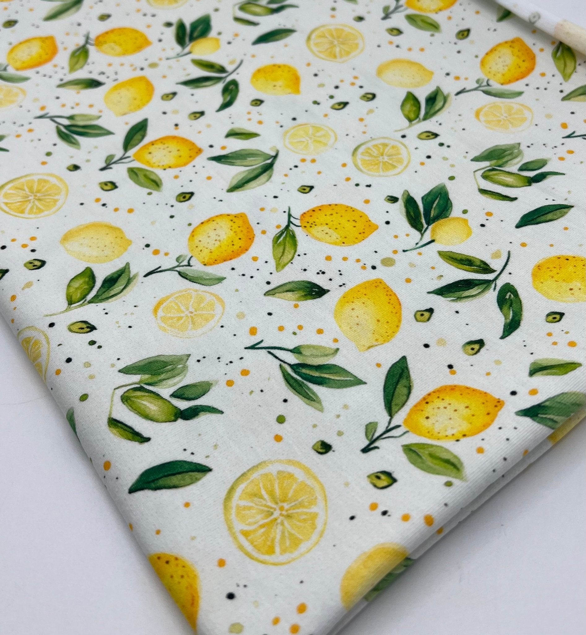 Lemons Print Cotton Stretch Jersey 200 GSM 95/5 Lycra 4 Way Stretch - T9 Fabrics