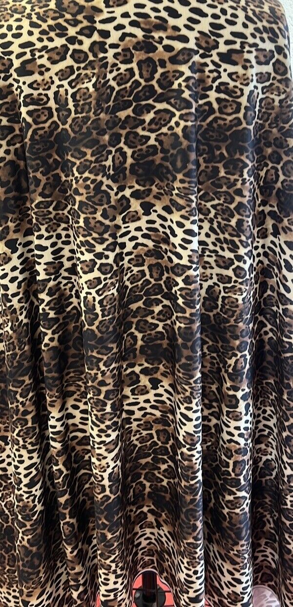 Leopard Animal Print Spun Poly Stretch Fabric - T9 Fabrics