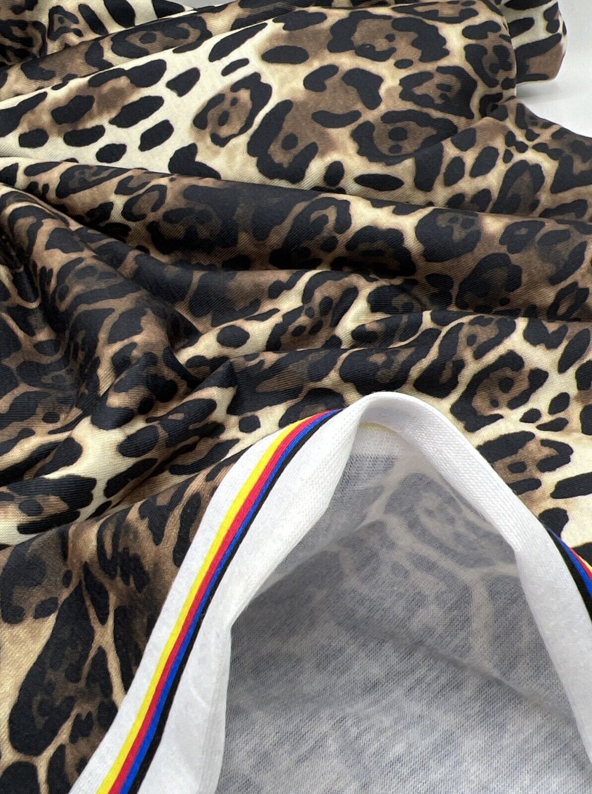 Leopard Animal Print Spun Poly Stretch Fabric - T9 Fabrics