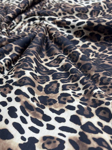 Leopard Animal Print Spun Poly Stretch Fabric - T9 Fabrics