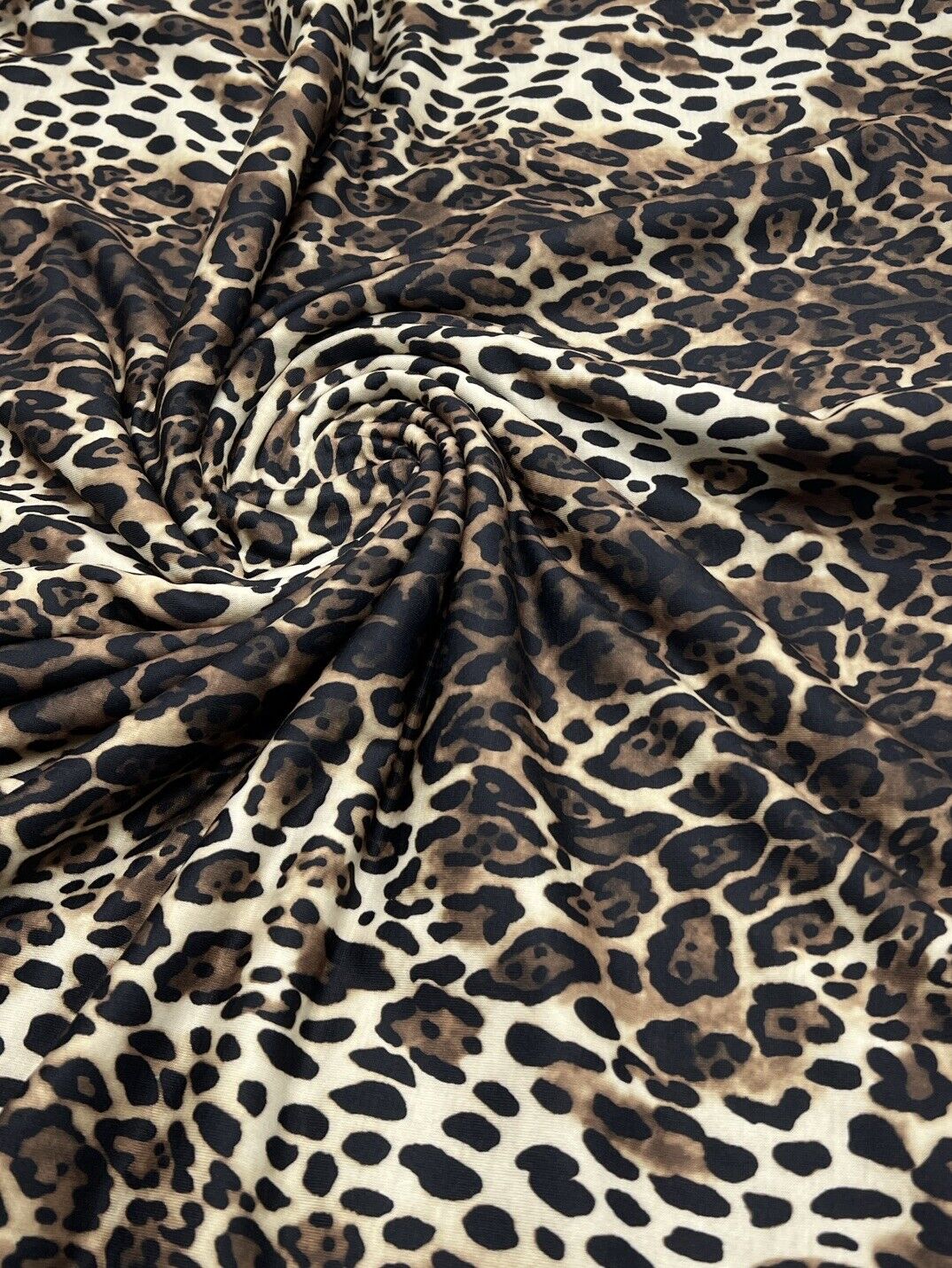 Leopard Animal Print Spun Poly Stretch Fabric - T9 Fabrics