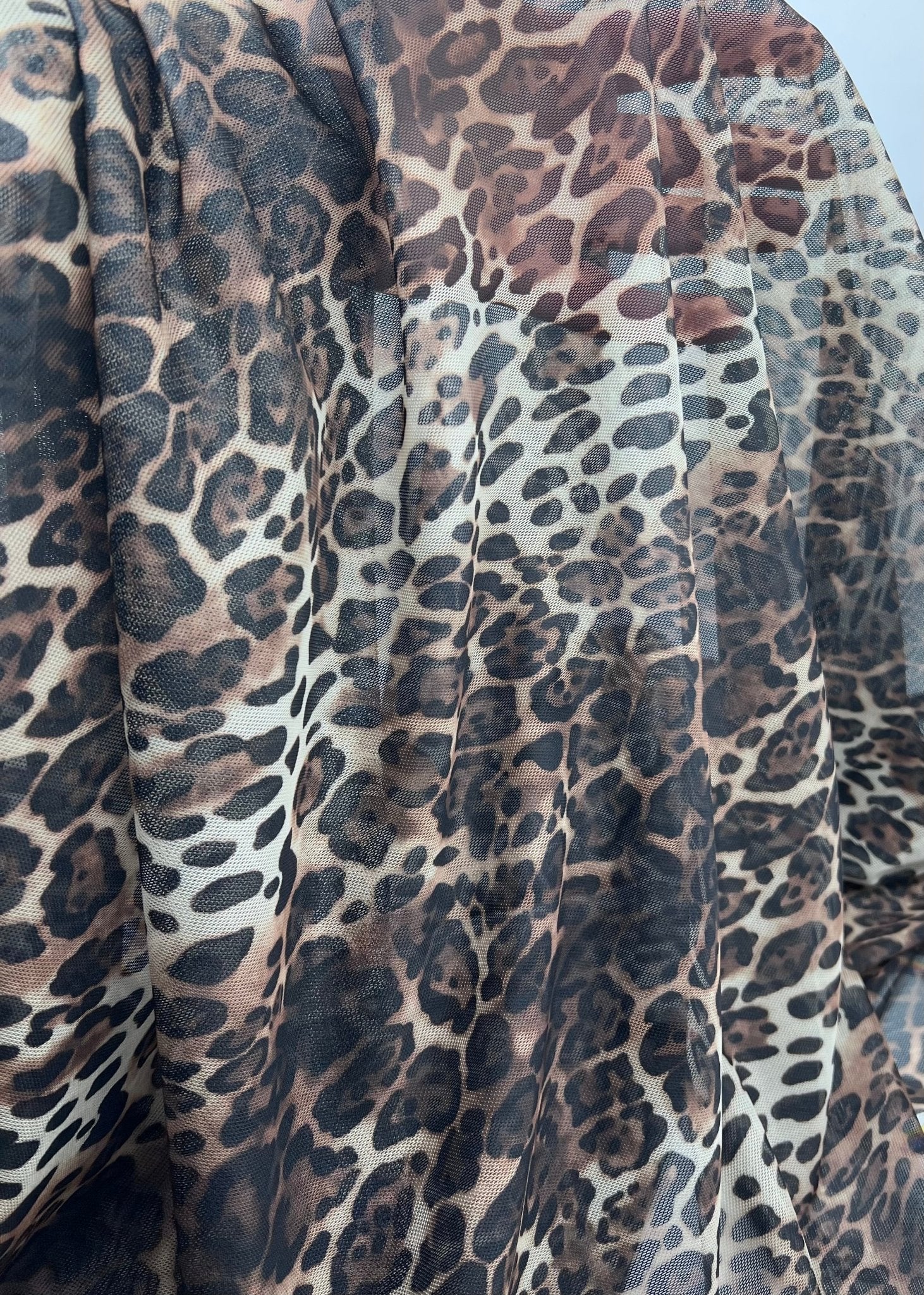 Leopard Brown Mix Mesh Fabric Stretch - T9 Fabrics