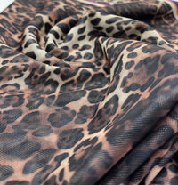 Leopard Brown Mix Mesh Fabric Stretch - T9 Fabrics