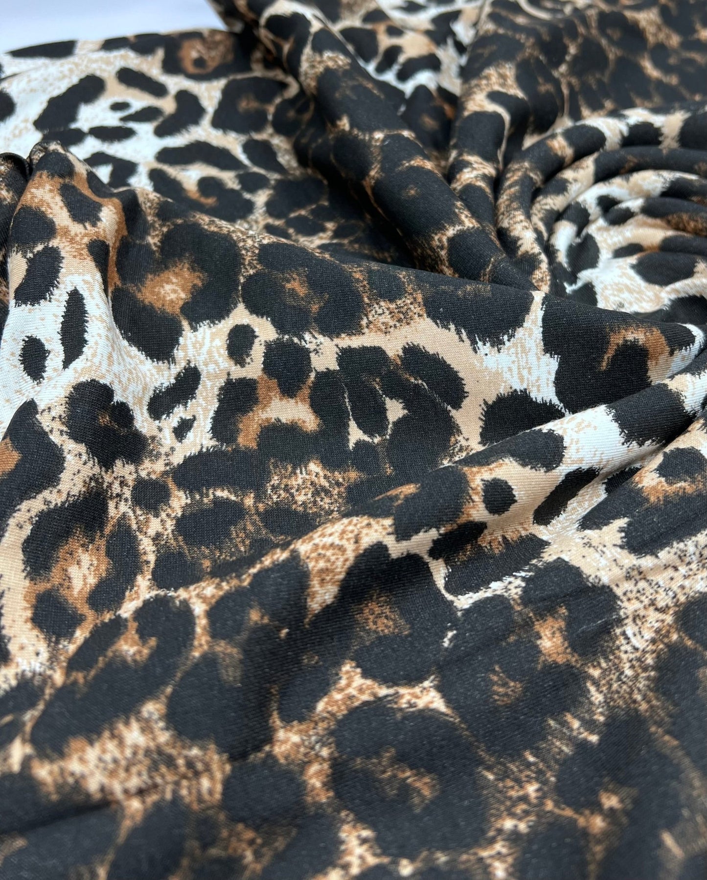 Leopard Brown Mix Print Viscose Elastane Fabric - T9 Fabrics