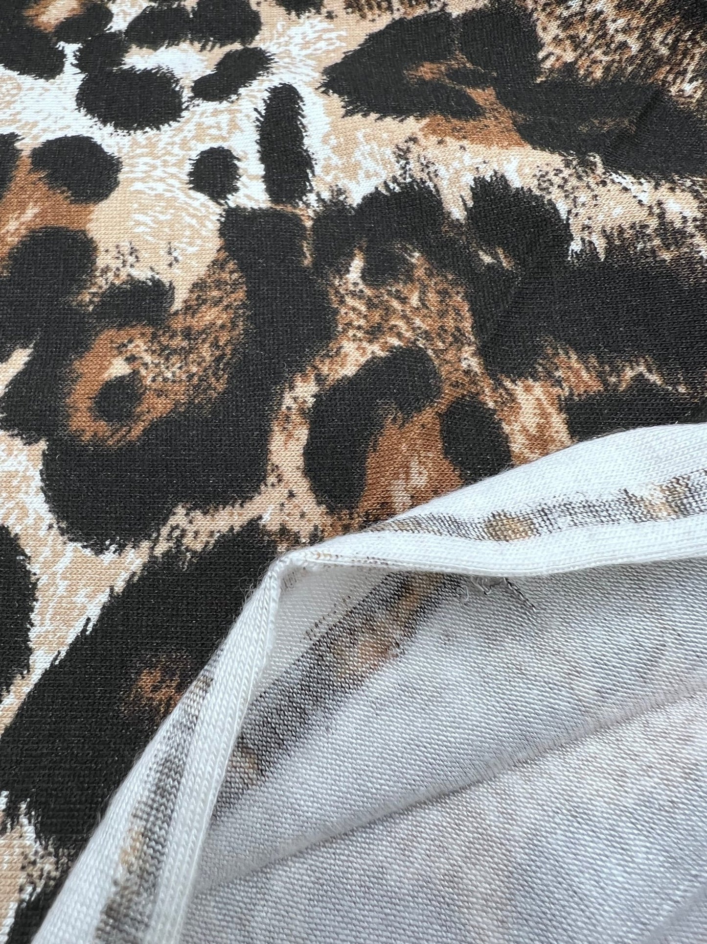 Leopard Brown Mix Print Viscose Elastane Fabric - T9 Fabrics