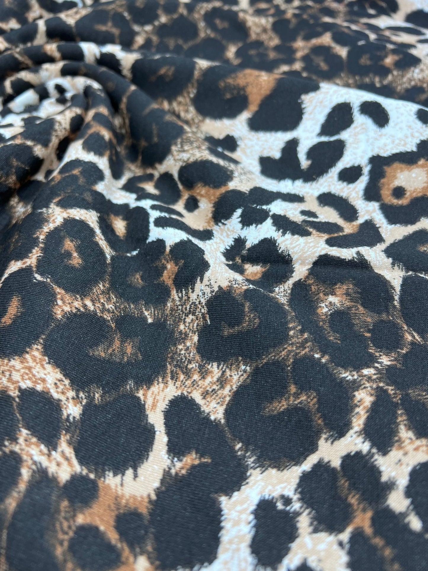 Leopard Brown Mix Print Viscose Elastane Fabric - T9 Fabrics