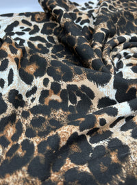 Leopard Brown Mix Print Viscose Elastane Fabric - T9 Fabrics