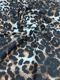 Leopard Brown Mix Print Viscose Elastane Fabric - T9 Fabrics