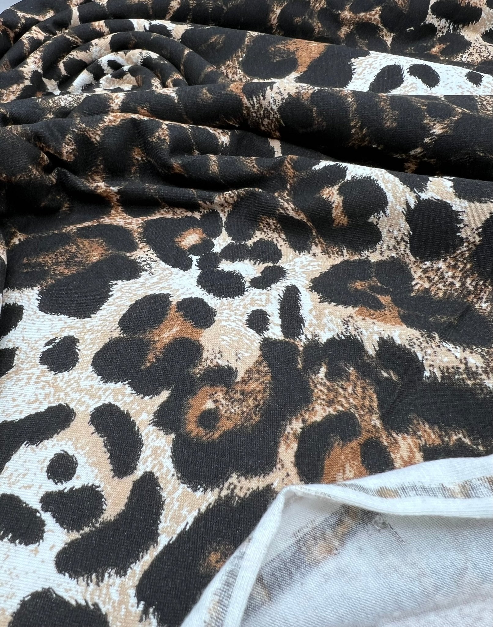 Leopard Brown Mix Print Viscose Elastane Fabric - T9 Fabrics