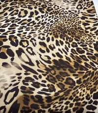 Leopard Mix Print Lightweight Jersey Crepe Fabric 4 Way Stretch - T9 Fabrics