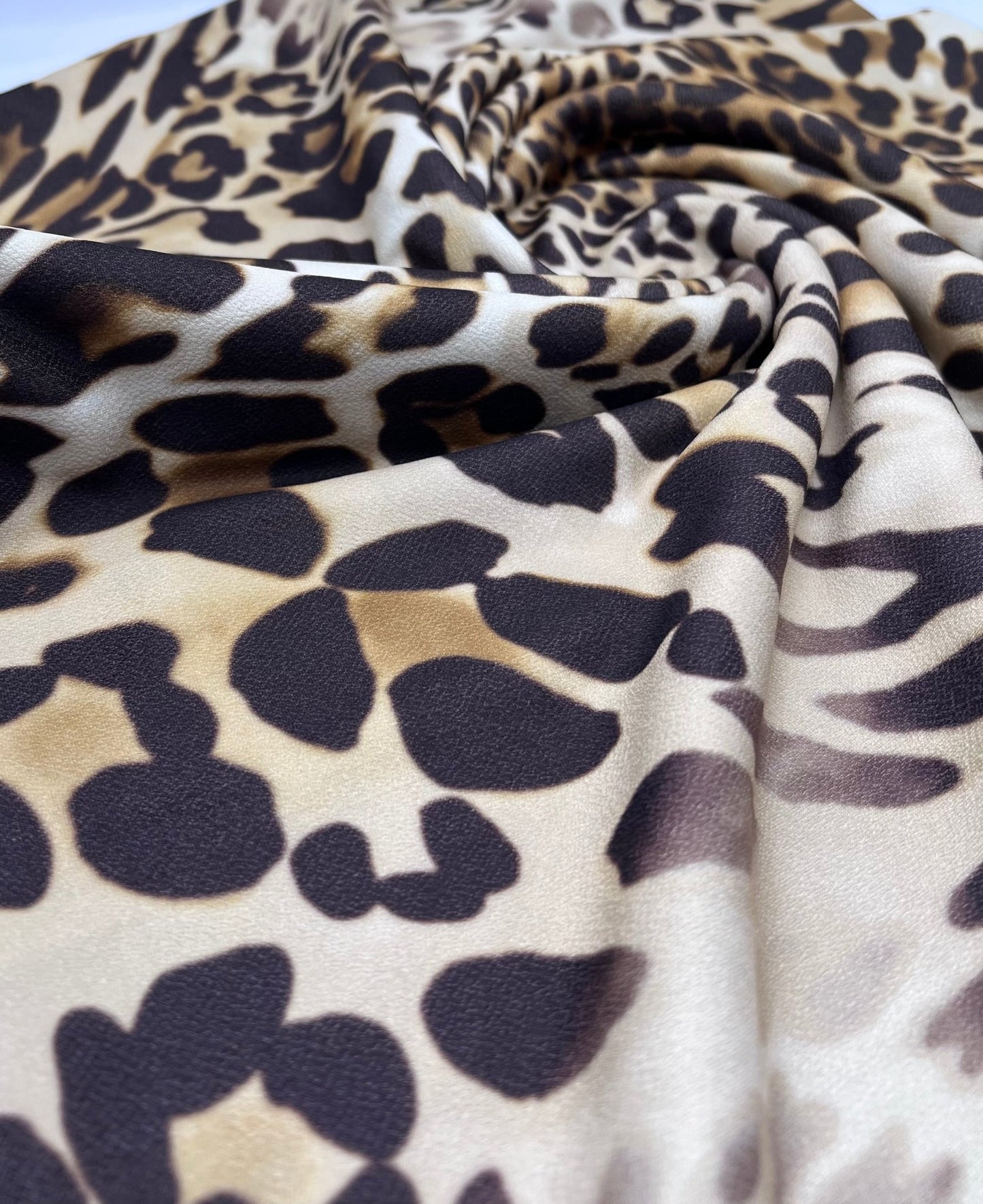 Leopard Mix Print Lightweight Jersey Crepe Fabric 4 Way Stretch - T9 Fabrics