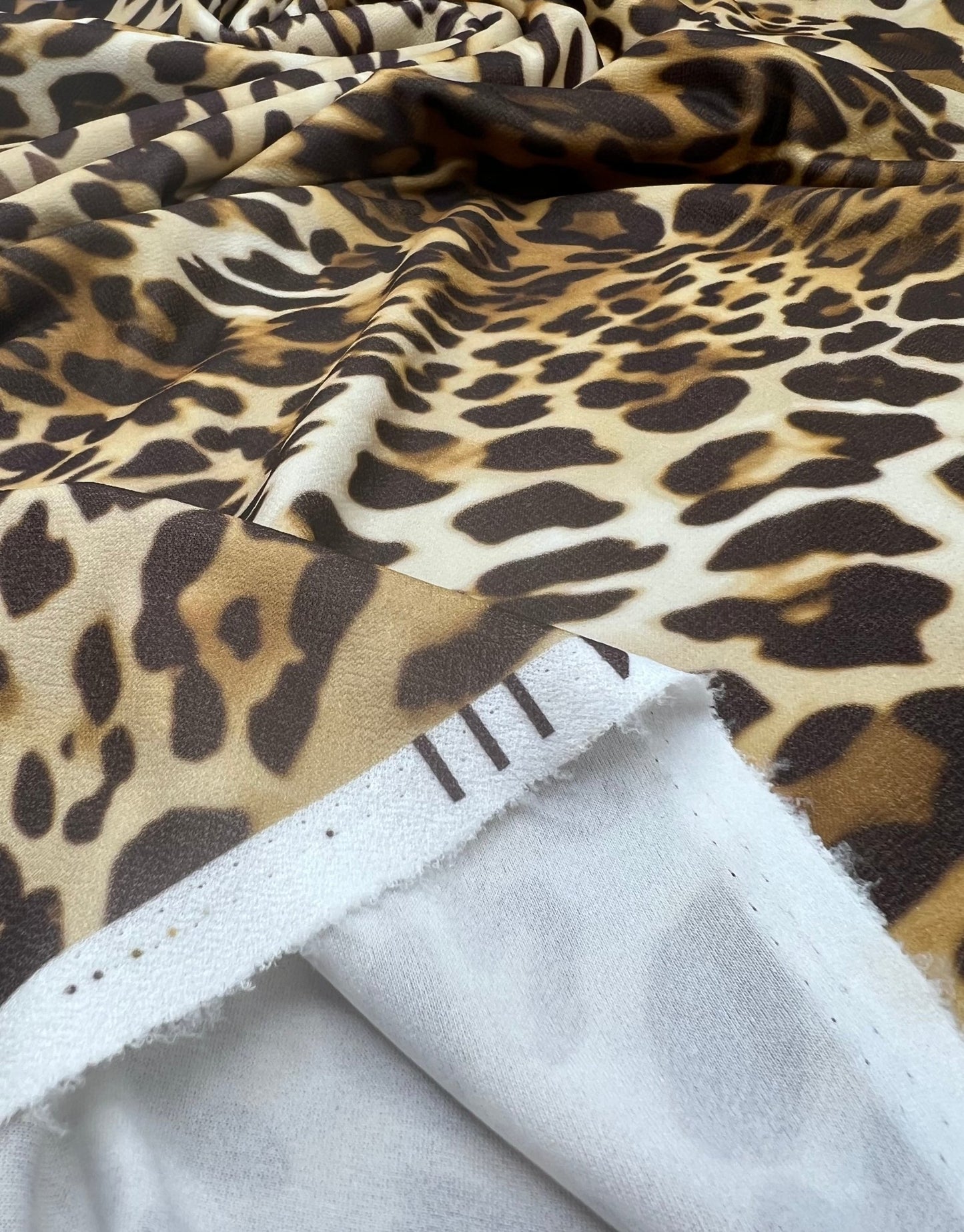 Leopard Mix Print Lightweight Jersey Crepe Fabric 4 Way Stretch - T9 Fabrics