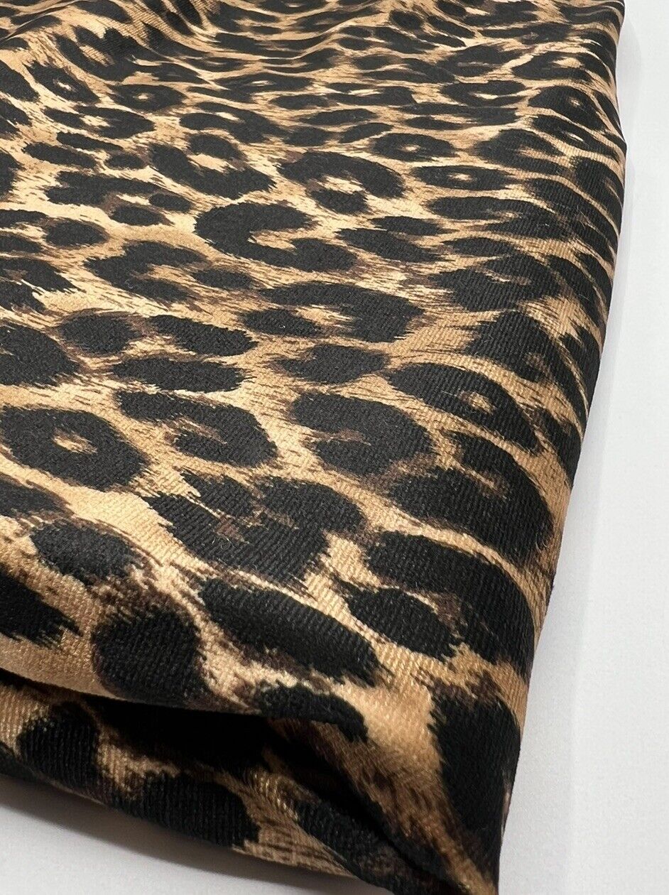 Leopard Print Brown Velour Fabric - T9 Fabrics