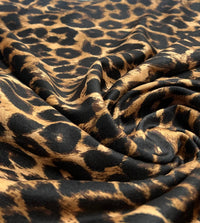 Leopard Print Brown Velour Spandex Stretch Fabric - T9 Fabrics