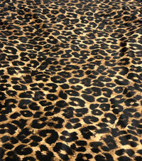Leopard Print Brown Velour Spandex Stretch Fabric - T9 Fabrics