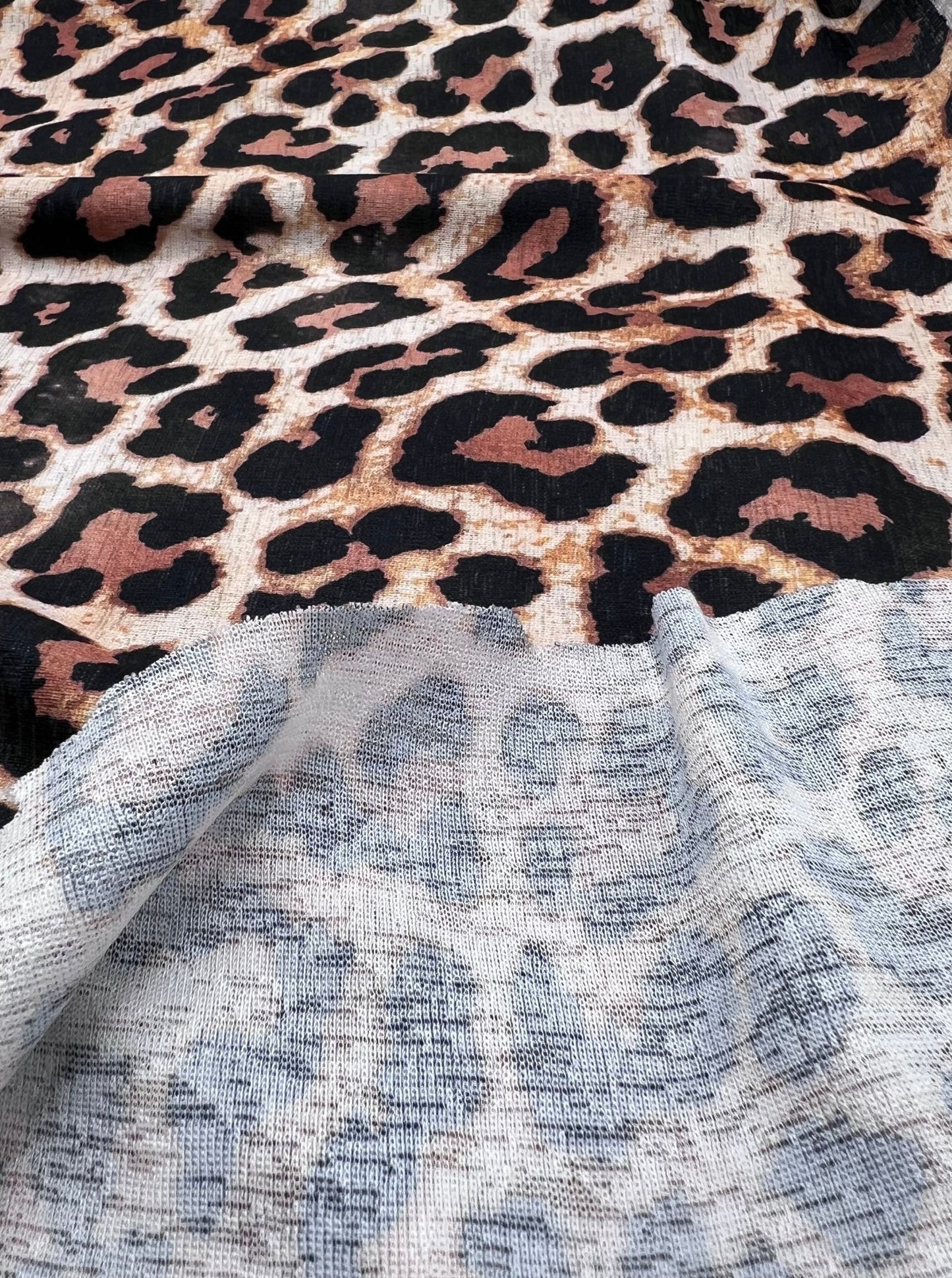 Leopard Printed Lightweight Onionskin Stretch Fabric - T9 Fabrics