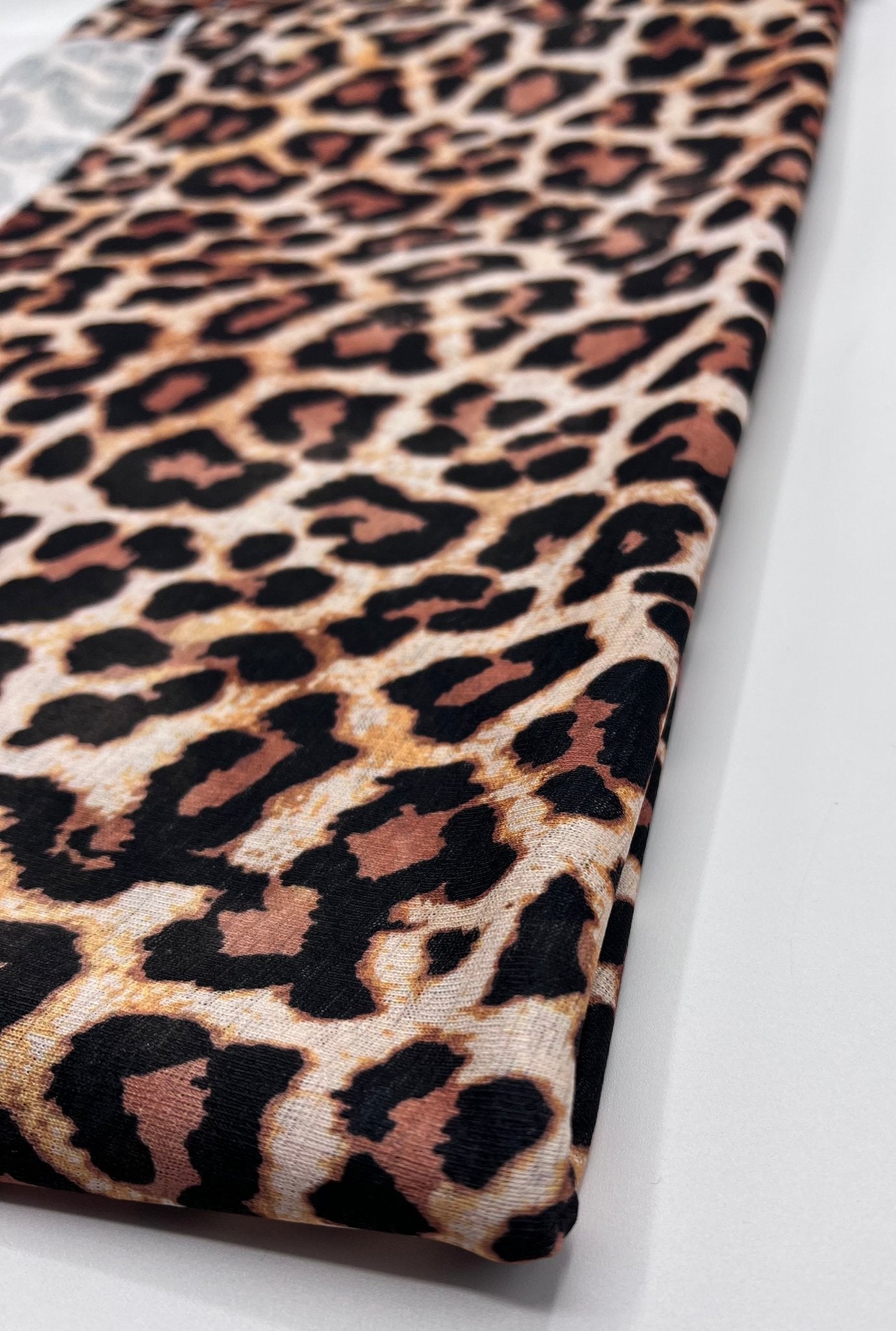 Leopard Printed Lightweight Onionskin Stretch Fabric - T9 Fabrics