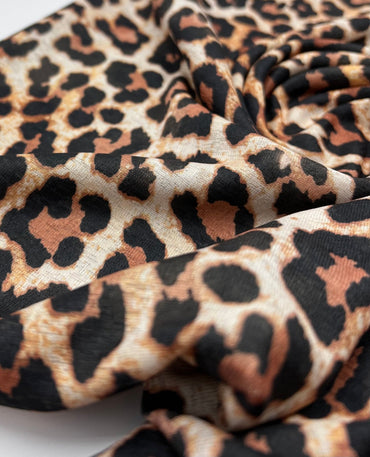 Leopard Printed Lightweight Onionskin Stretch Fabric - T9 Fabrics