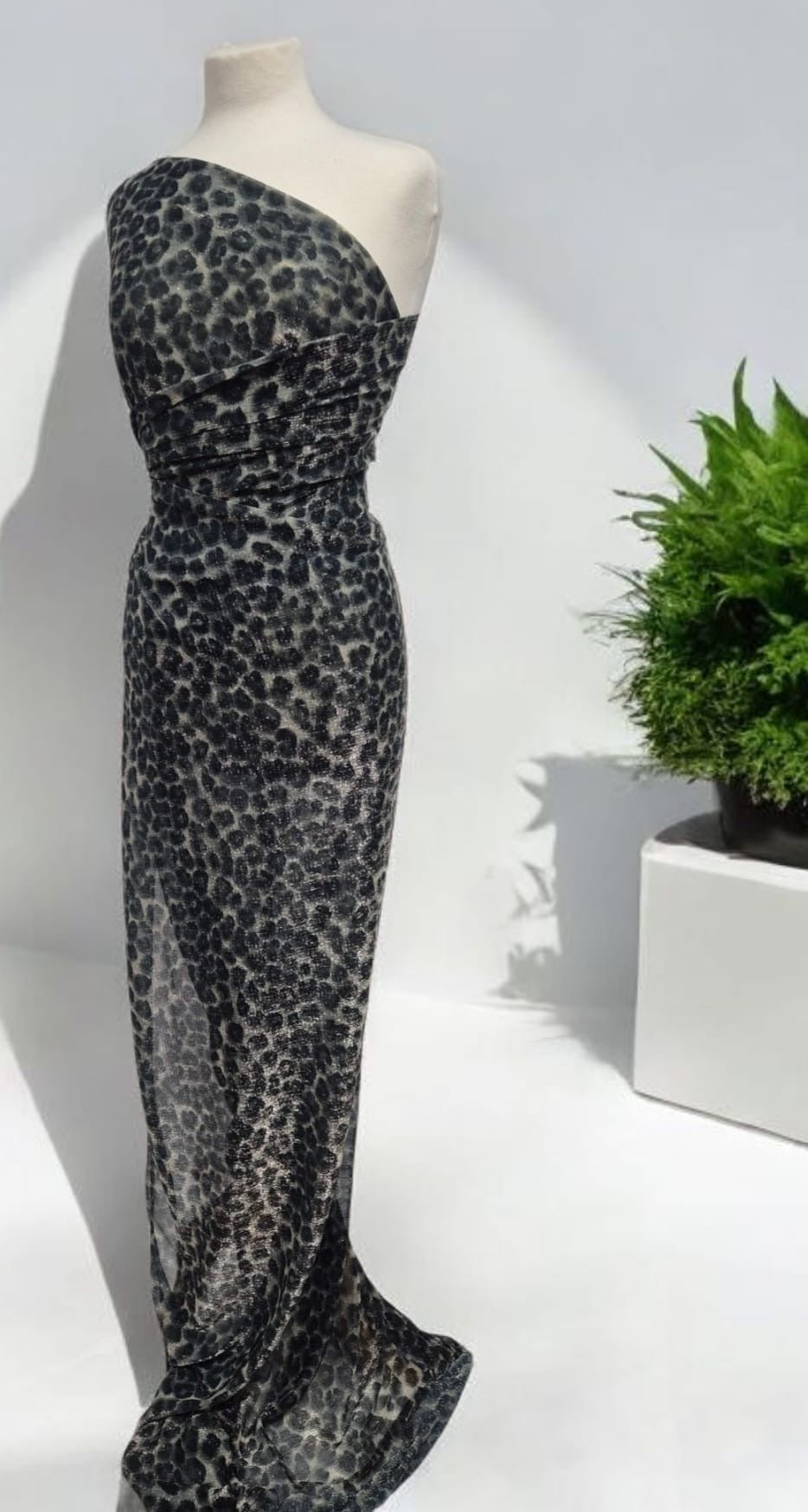 Leopard Shimmer Shiny Print Mesh Fabric Stretch - T9 Fabrics