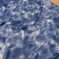 Light Blue Camo Printed Plain Scuba Fabric - T9 Fabrics