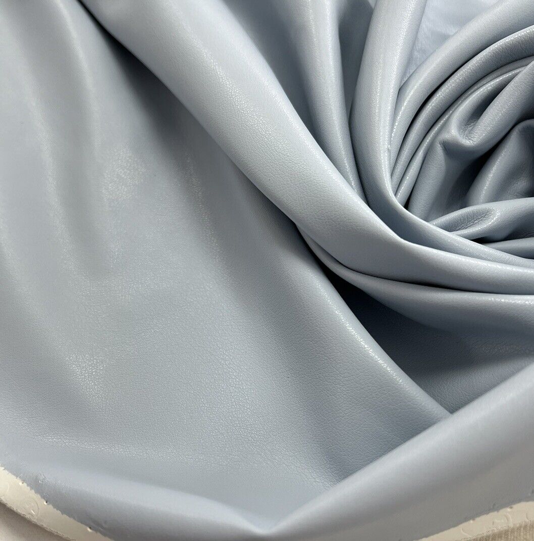 Light Blue Faux Leather Leatherette Stretch Fabric - T9 Fabrics