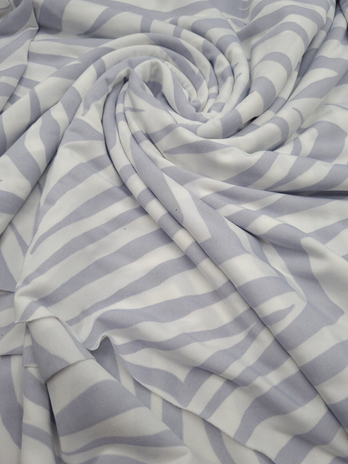 Light Grey Zebra Print Soft Touch Stretch Fabric - T9 Fabrics