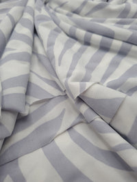 Light Grey Zebra Print Soft Touch Stretch Fabric - T9 Fabrics