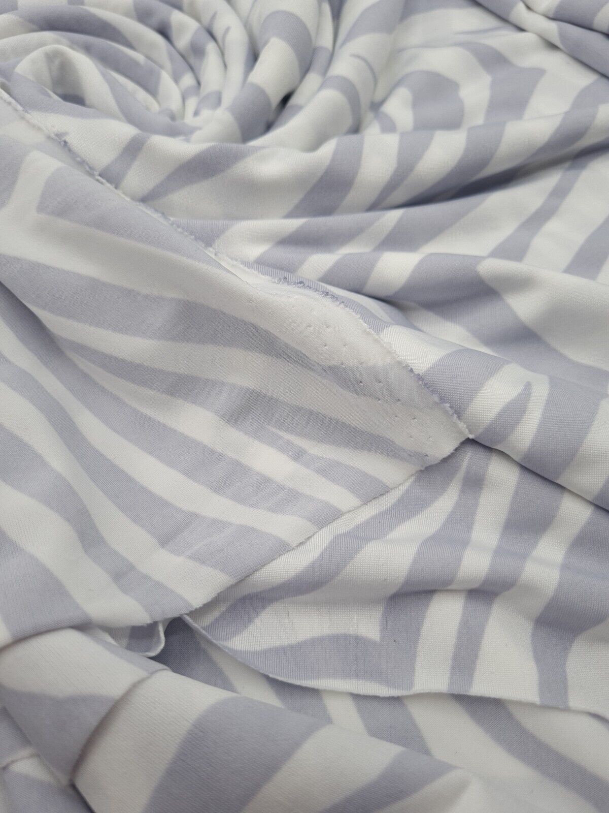 Light Grey Zebra Print Soft Touch Stretch Fabric - T9 Fabrics