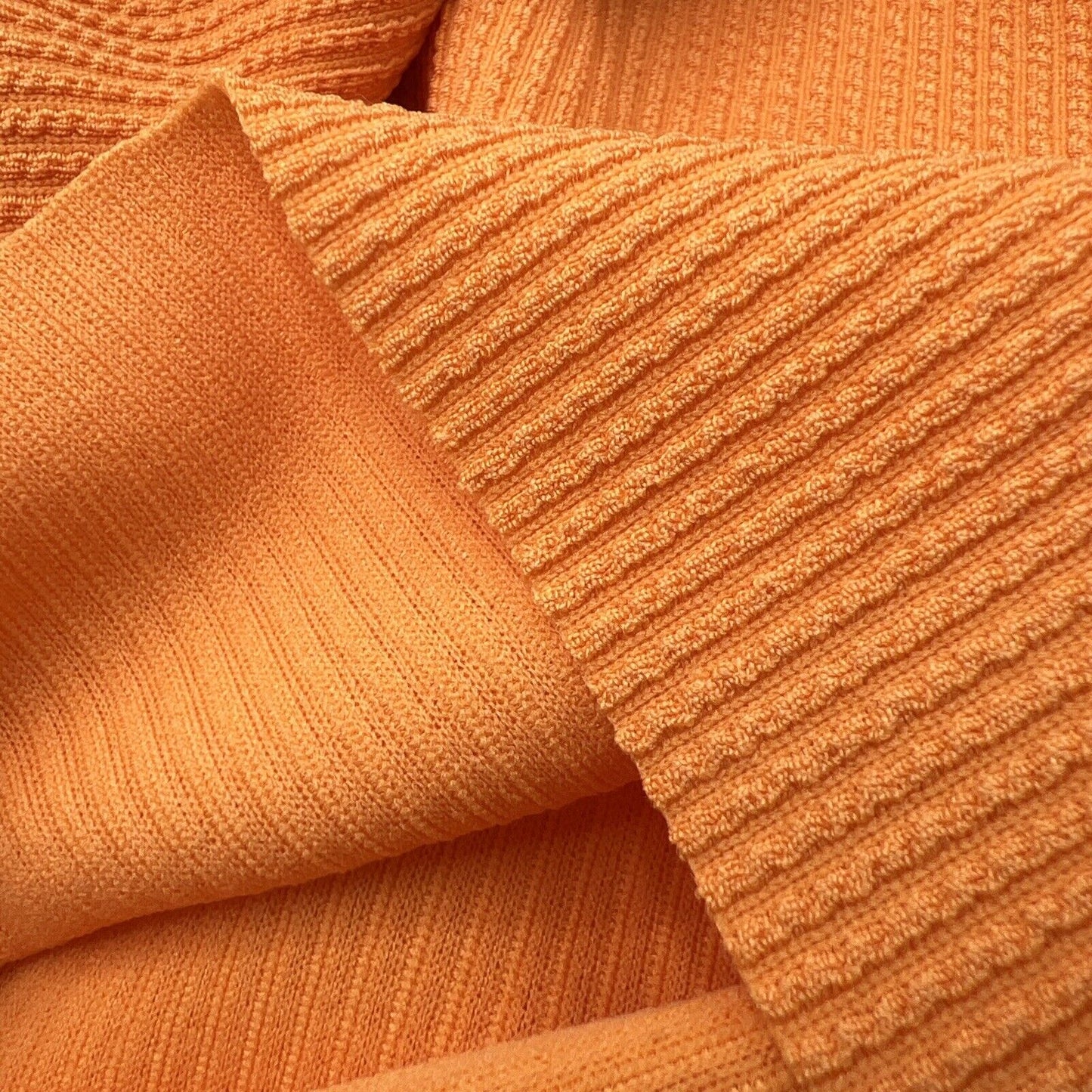 Light Orange Crinkle Rib Stretch Fabric - T9 Fabrics