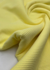 Light Yellow 2X1 Fine Rib Stretch Fabric - T9 Fabrics