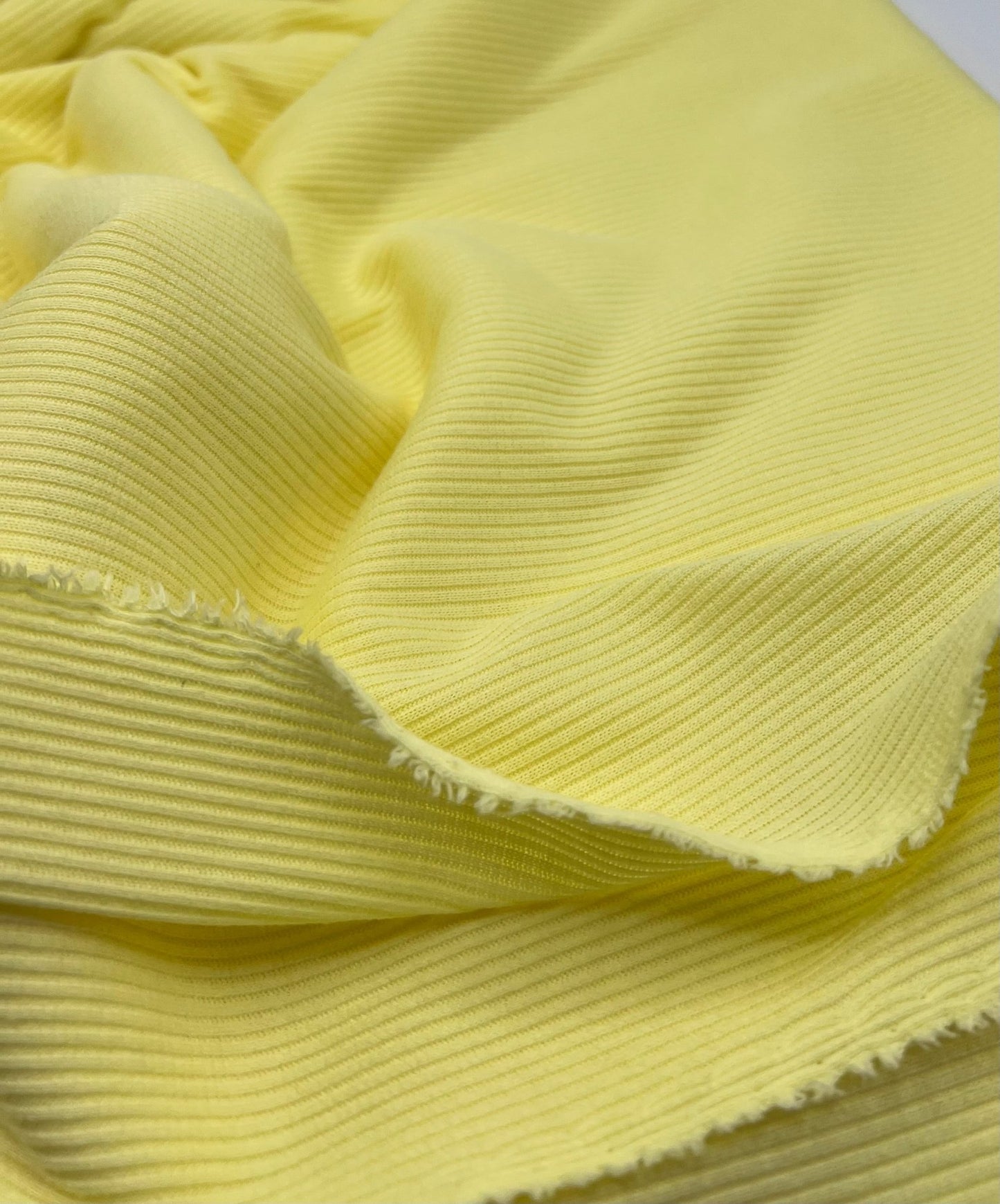 Light Yellow 2X1 Fine Rib Stretch Fabric - T9 Fabrics