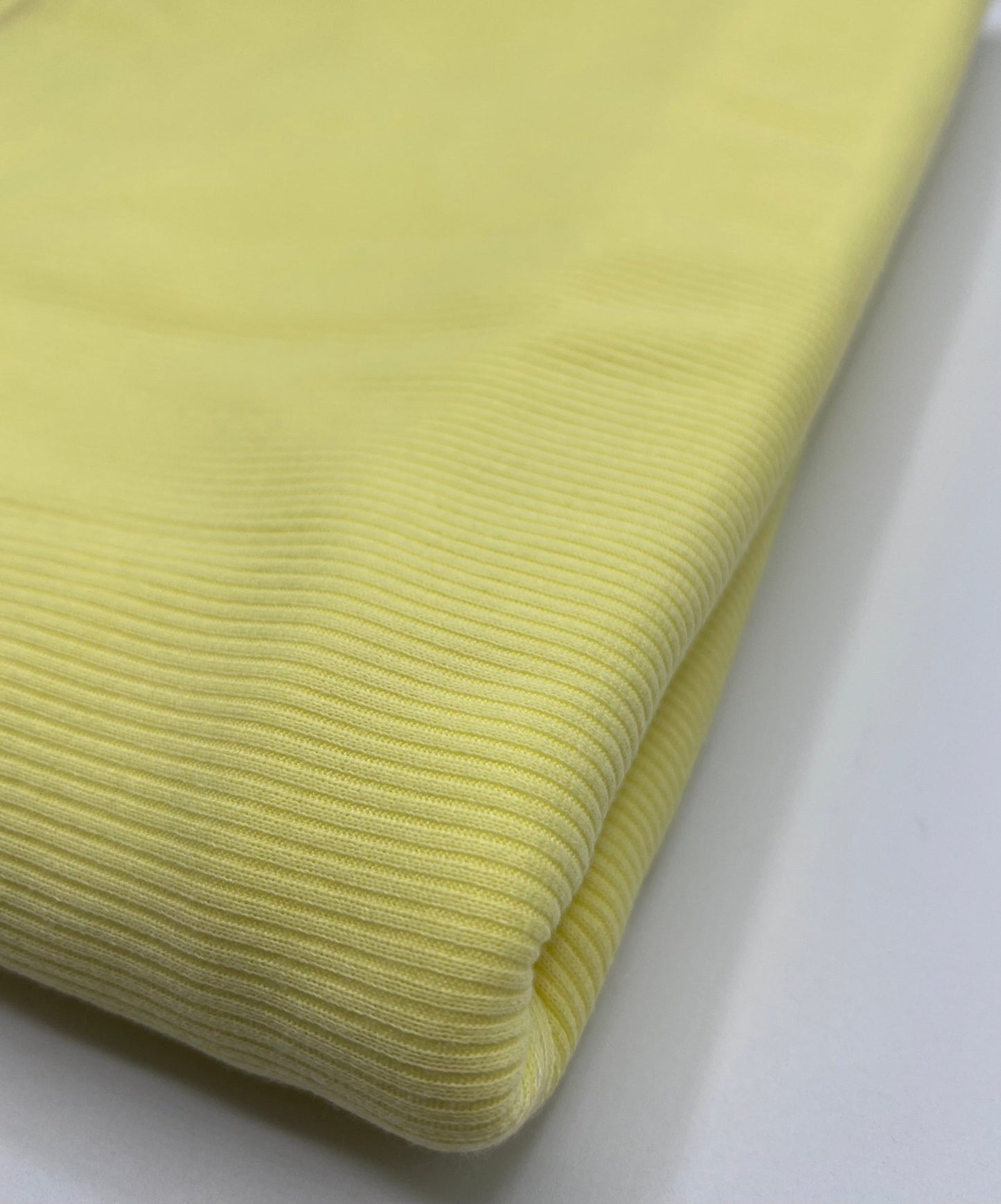 Light Yellow 2X1 Fine Rib Stretch Fabric - T9 Fabrics