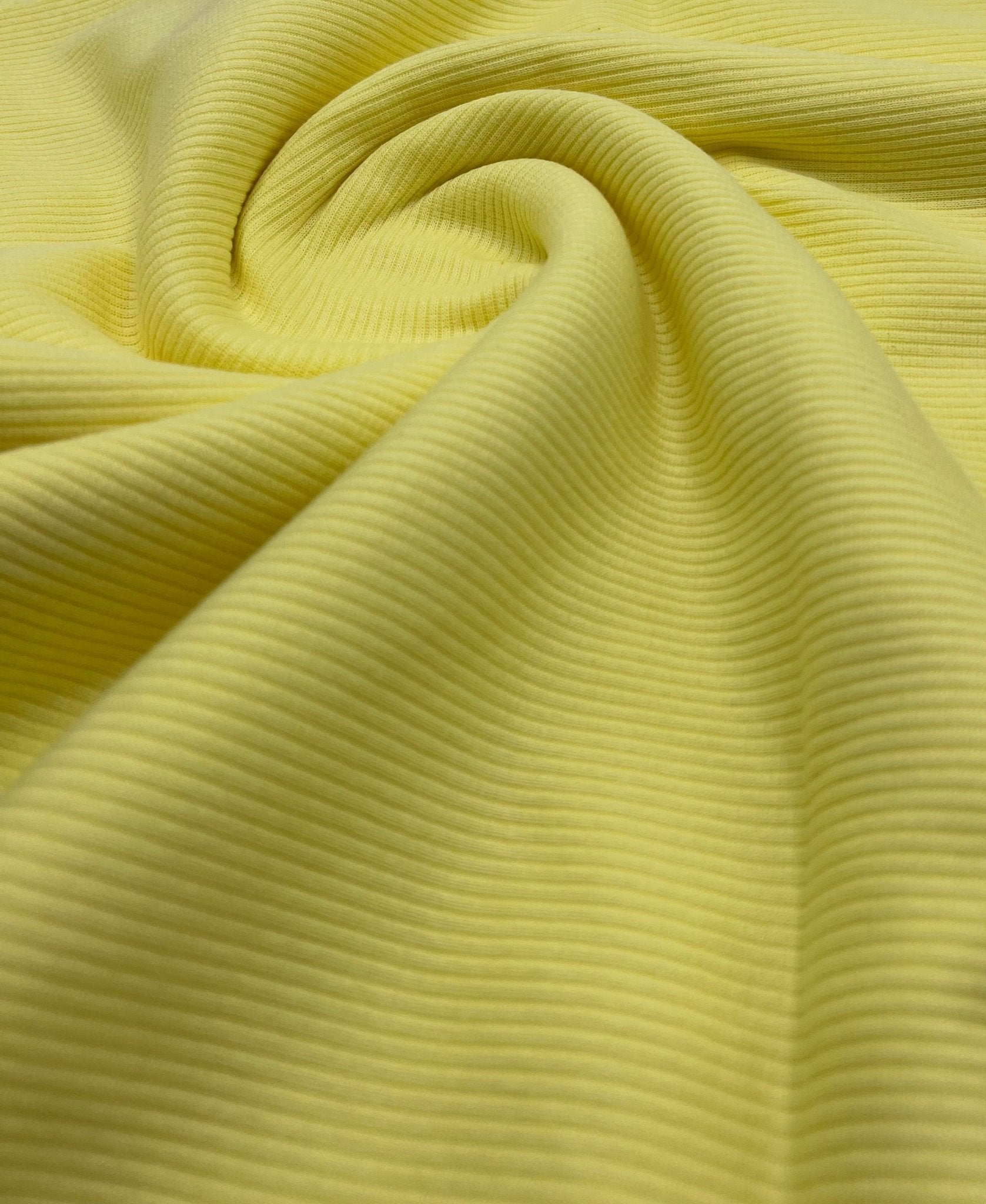 Light Yellow 2X1 Fine Rib Stretch Fabric – T9 Fabrics