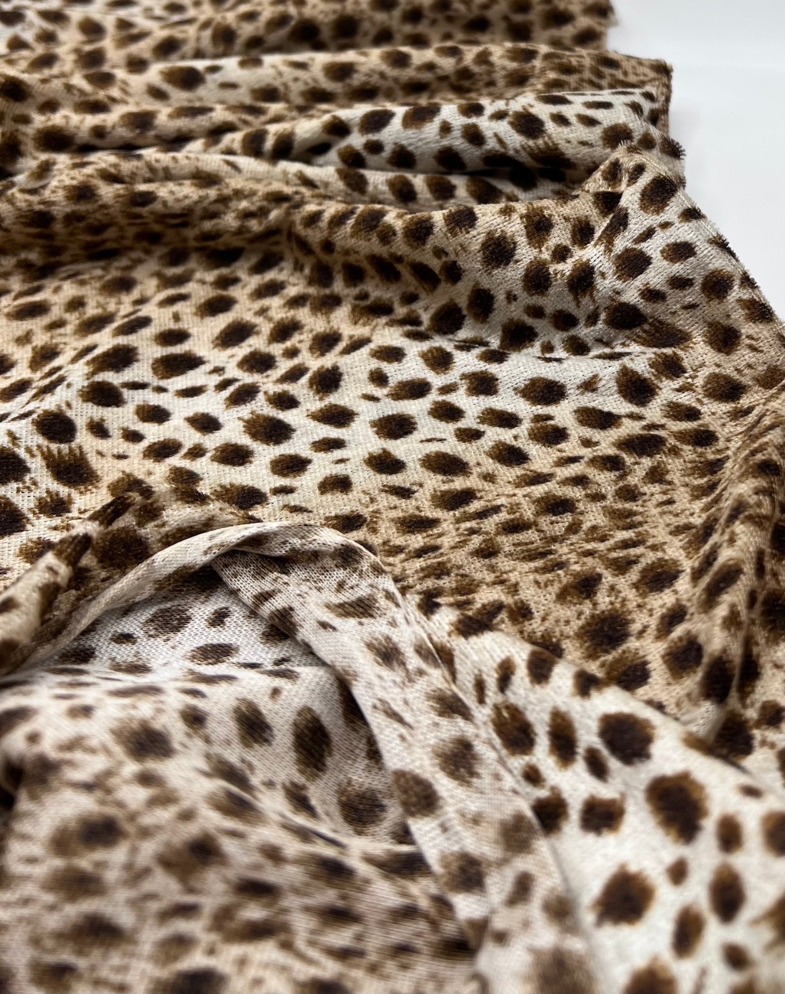 Lightweight Leopard Print Velour Fabric - T9 Fabrics