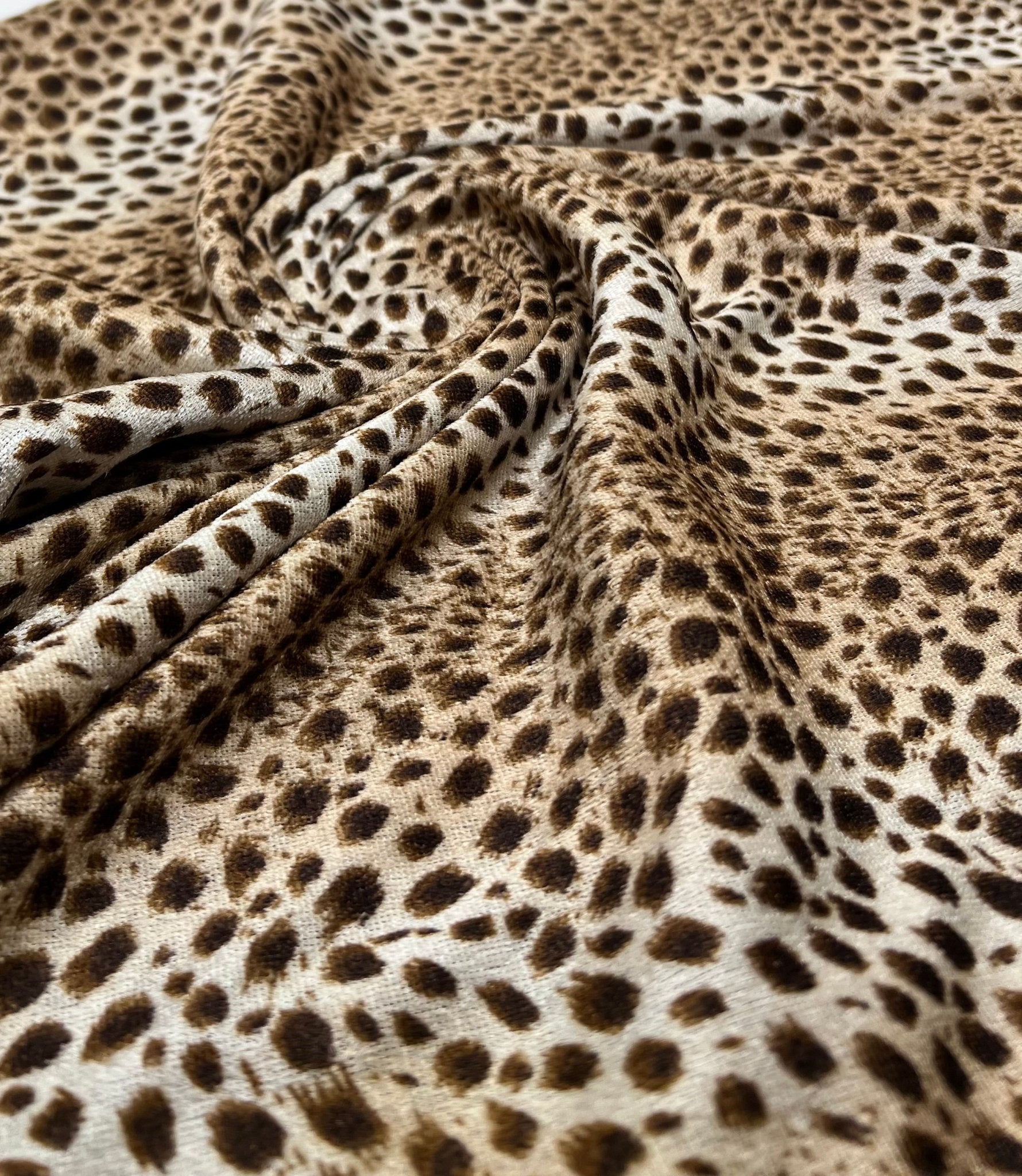 Lightweight Leopard Print Velour Fabric - T9 Fabrics