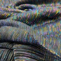 Lightweight Shiny Multi Thread Plisse Pleated Stretch Fabric - T9 Fabrics