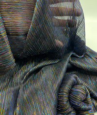 Lightweight Shiny Multi Thread Plisse Pleated Stretch Fabric - T9 Fabrics