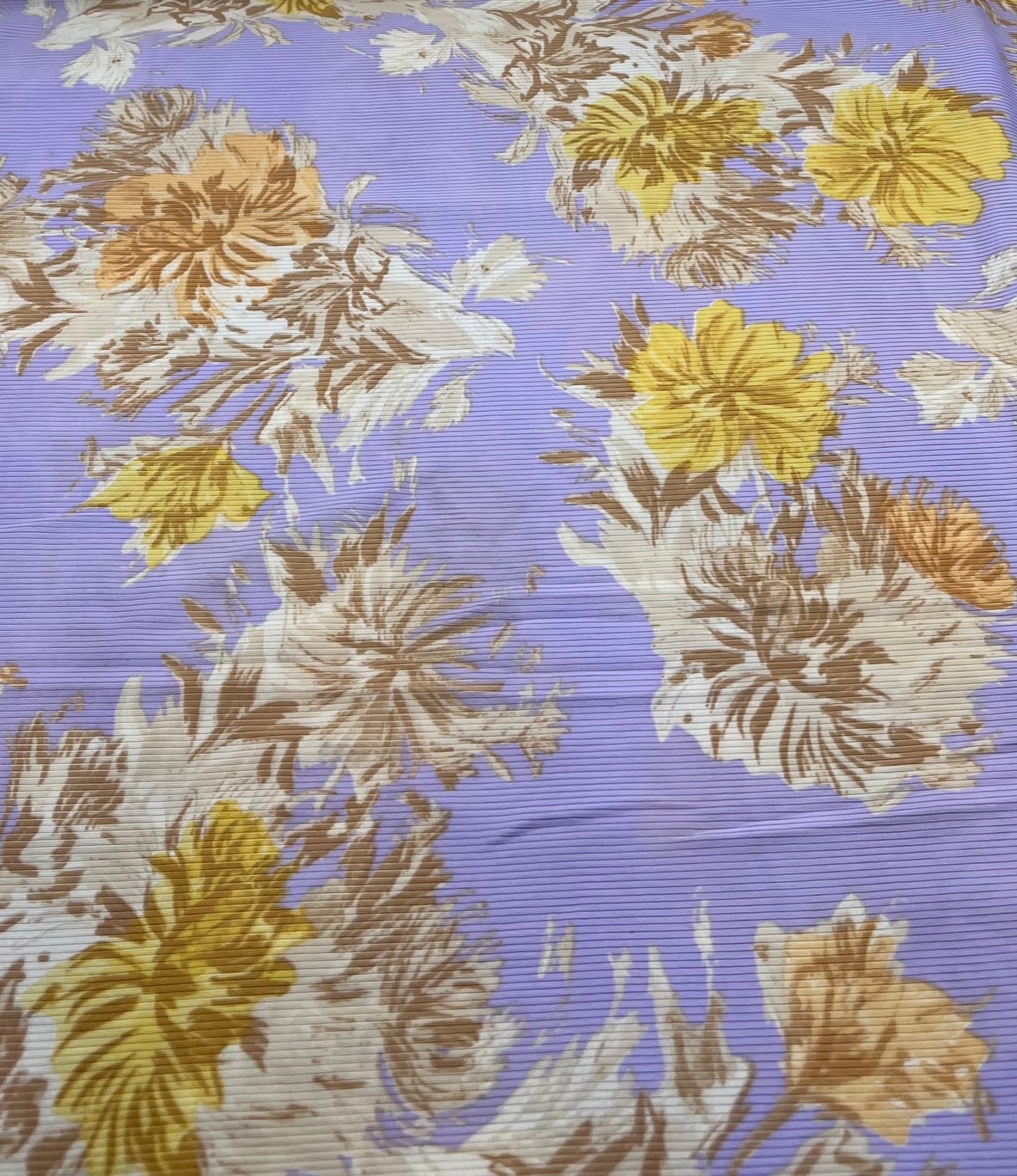 Lilac Floral Print 2X1 Fine Rib Stretch Fabric - T9 Fabrics