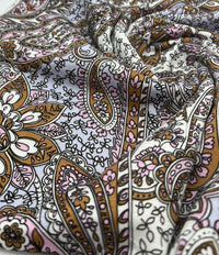 Lilac Paisley Print Viscose Elastane Fabric - T9 Fabrics