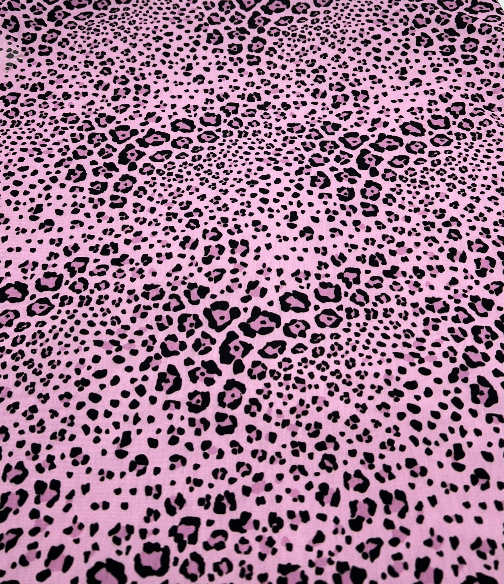 Lilac Pink Black Animal Print Viscose Elastane 4 Way Stretch Fabric - T9 Fabrics