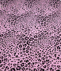 Lilac Pink Black Animal Print Viscose Elastane 4 Way Stretch Fabric - T9 Fabrics