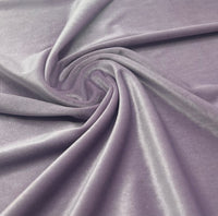 Lilac Plain Velour Spandex Stretch Fabric - T9 Fabrics