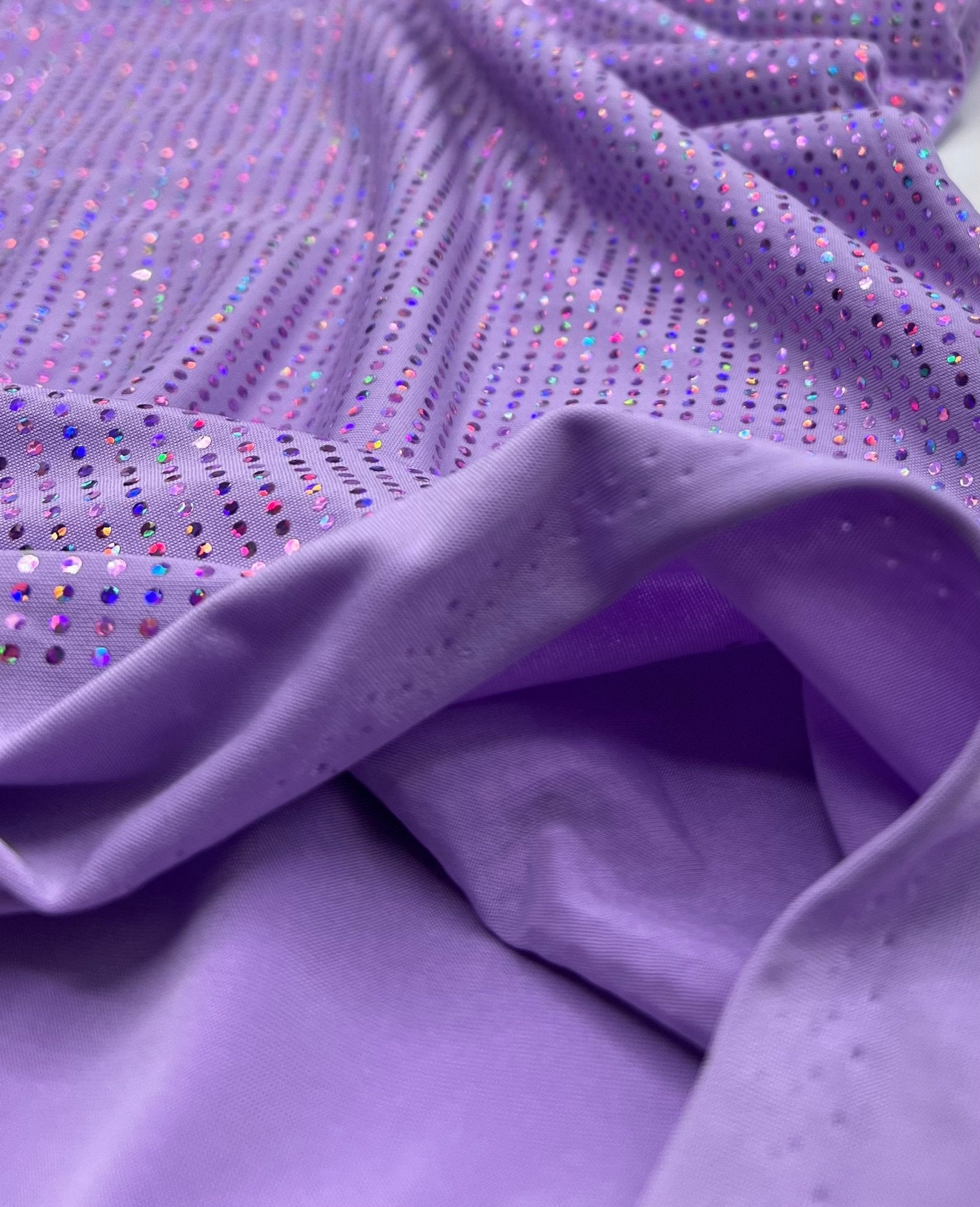 Lilac Sequin Stretch Fabric - T9 Fabrics