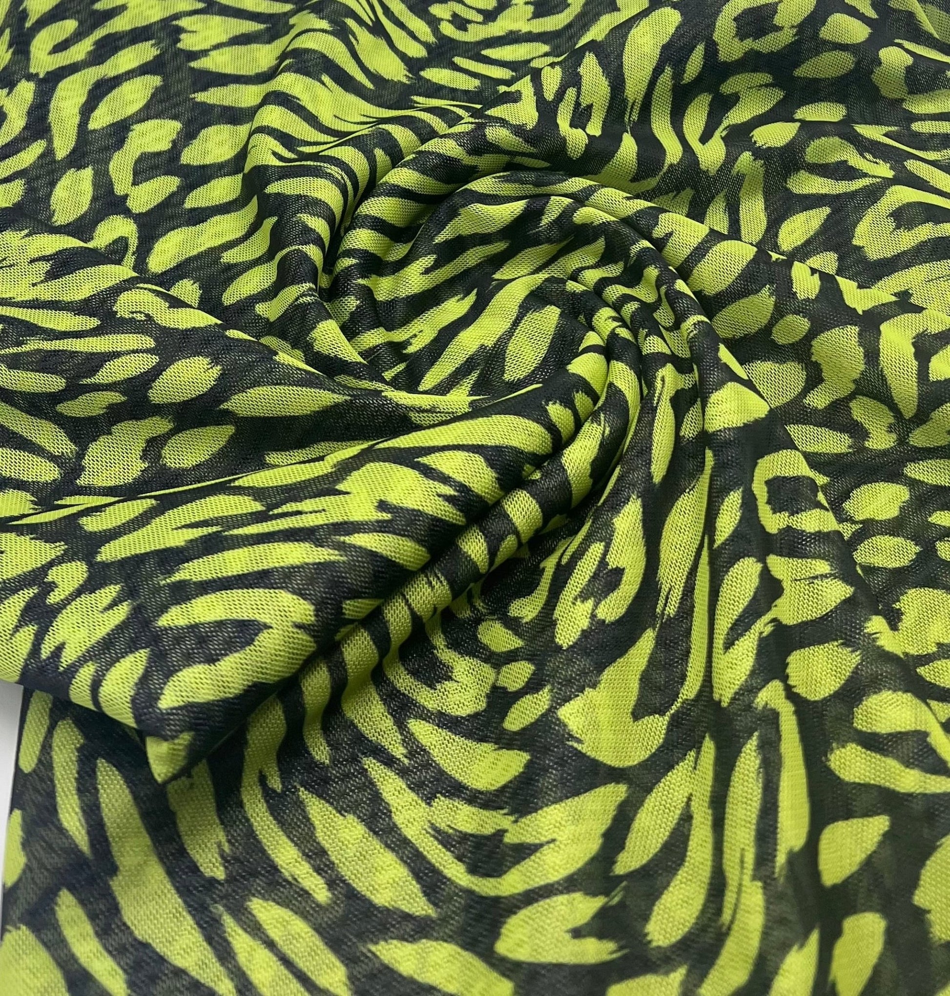 Lime Green Animal Mesh Fabric Stretch - T9 Fabrics