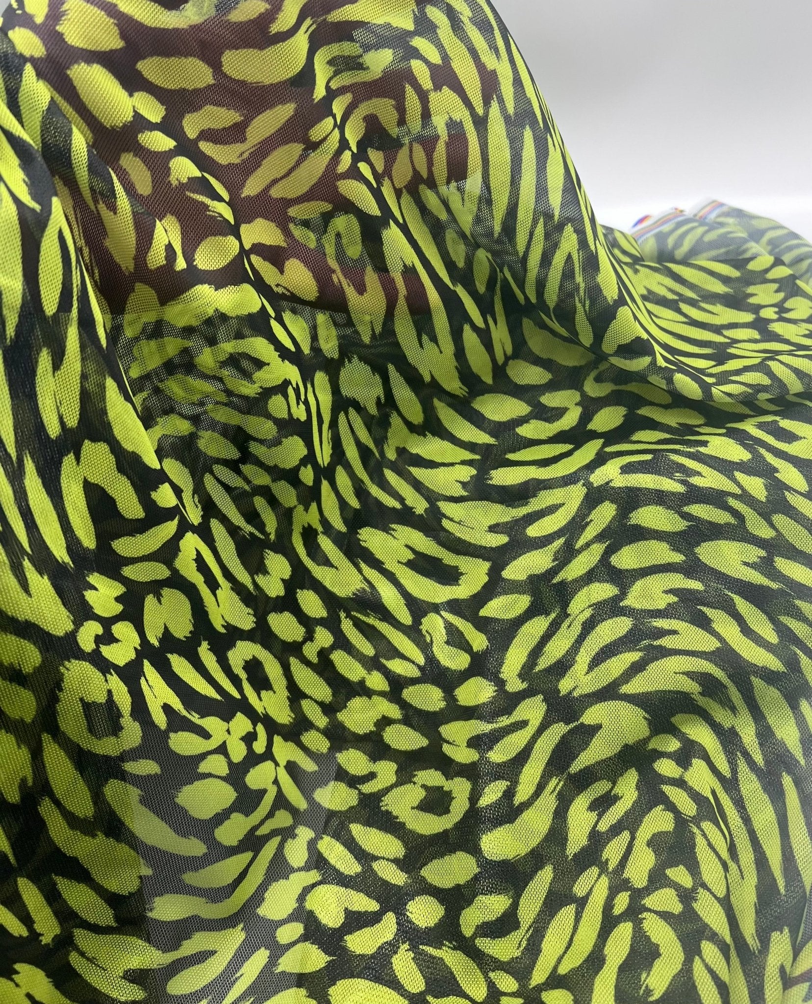 Lime Green Animal Mesh Fabric Stretch - T9 Fabrics