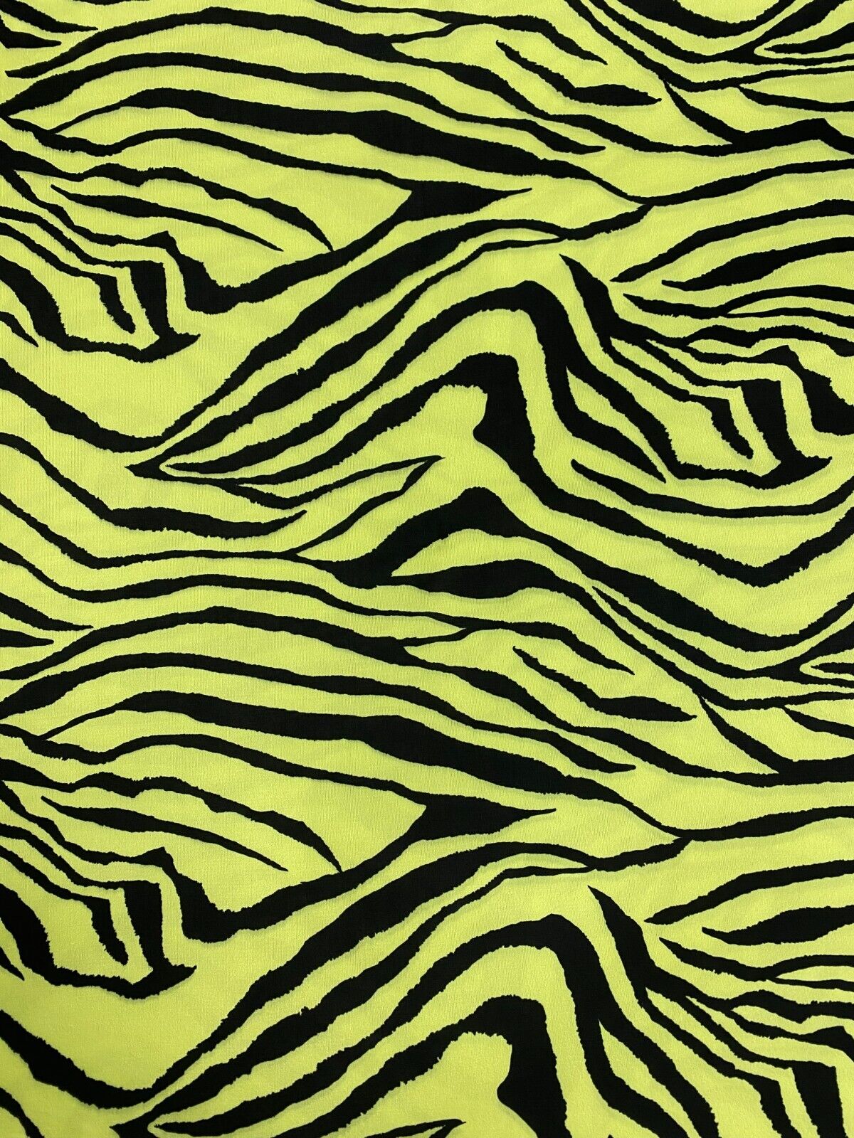 Lime Green & Black Zebra Print Soft Touch Fabric - T9 Fabrics